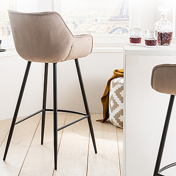 Barová stolička 40836 Dutch Zamat Champange