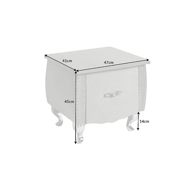 Nočný stolík 39357 Zamat Strieborno šedý