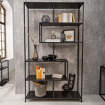 Knižnica/Regál 42023 115cm Slim Line  Čierny jaseň