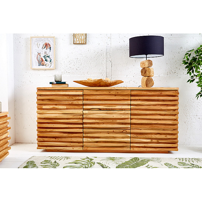 Komoda 39736 160cm Relief Drevo Acacia Komoda 39736 160cm Relief Drevo Acacia