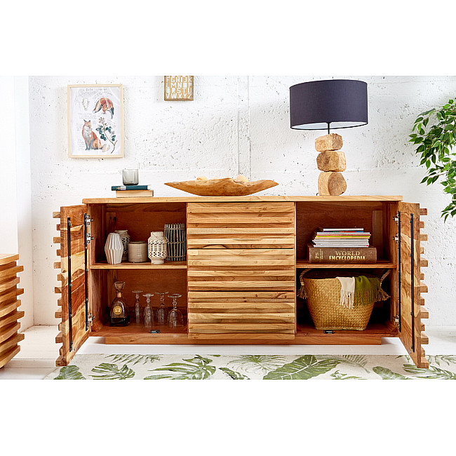 Komoda 39736 160cm Relief Drevo Acacia Komoda 39736 160cm Relief Drevo Acacia