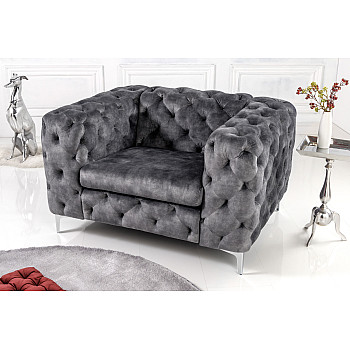 Kreslo 41297 Modern Barock Zamat Šedá