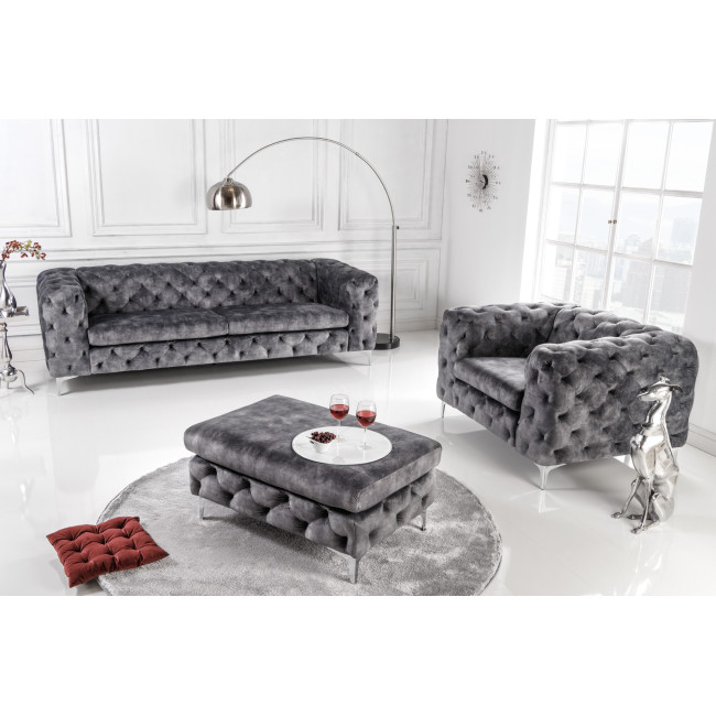 Kreslo 41297 Modern Barock Zamat Šedá Kreslo 41297 Modern Barock Zamat Šedá