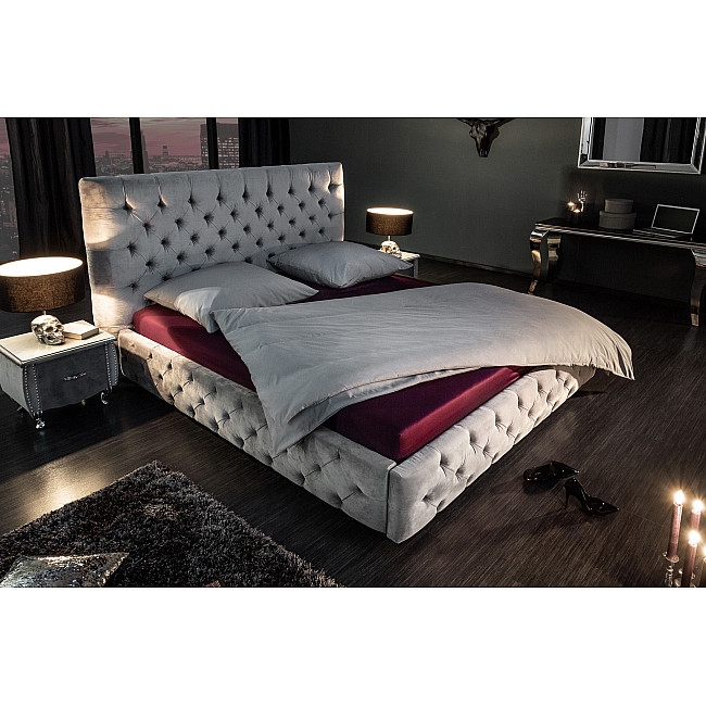 Posteľ 39993 160x200cm Zamat šedá