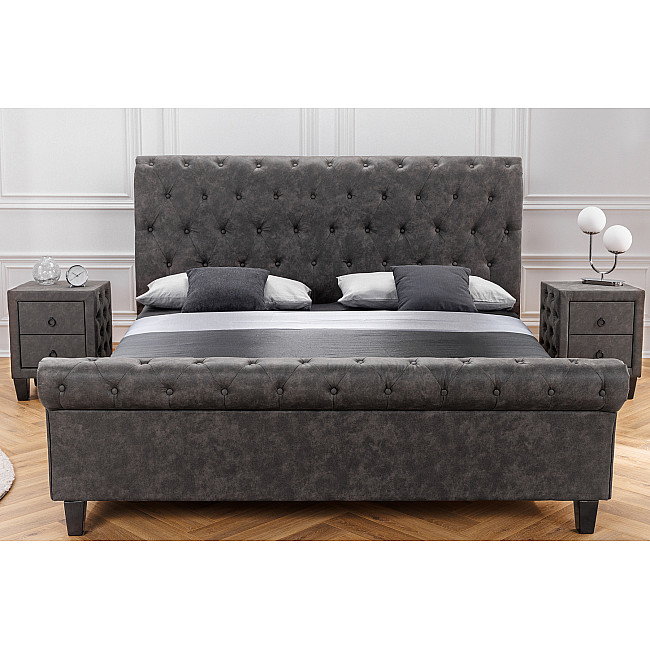 Posteľ 40605 160x200cm Kensington Microfaser Tmavošedá