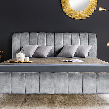 Posteľ 41441 180x200cm Amsterdam Zamat Šedá