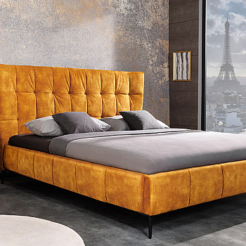 Posteľ 41666 160x200cm Boutique Zamat Žltá