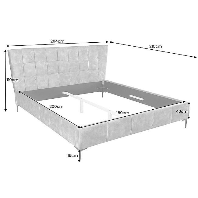 Posteľ 41670 180x200cm Boutique Zamat Tmavošedá