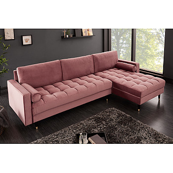 Rohová sedacia súprava 40276 Cozy - Zamat starorúžová