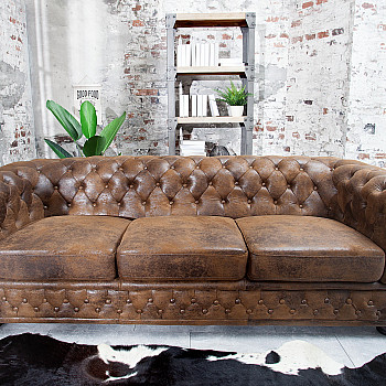 Sedacia súprava 17382 Chesterfield 3-sedenie Antik hnedá