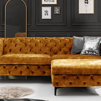 Sedacia súprava 41298 235cm Modern Barock Zamat Žltá