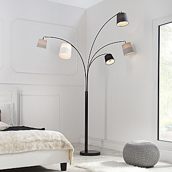 Stojaca lampa 36398 Čierna, šedá, biela