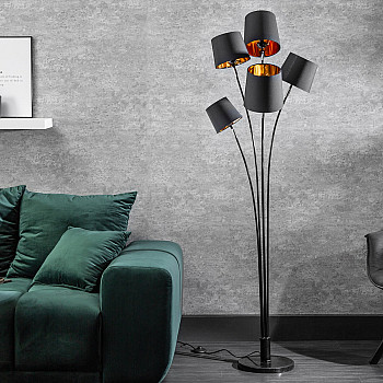 Stojaca lampa 40038 Levels 178cm Čierna - Zlatá