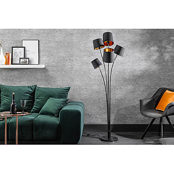 Stojaca lampa 40038 Levels 178cm Čierna - Zlatá