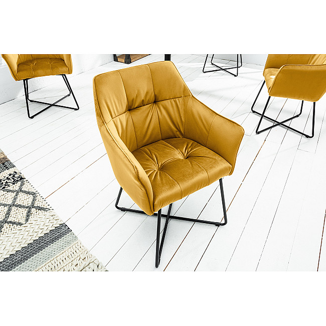 Stolička 42474 Loft Zamat Žltá