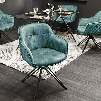 Stolička 40999 Zamat Petrol - otočná - PRODUKT JE SKLADOM U NÁS - 4Ks