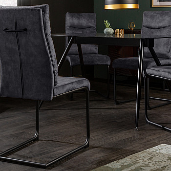 Stolička 41168 Comfort Zamat Šedá