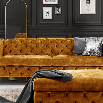 Taburetka 41299 Modern Barock Zamat Žltá