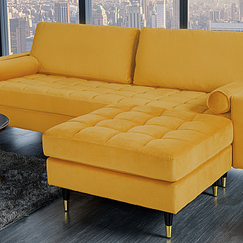 Taburetka 41302 Cozy Zamat Žltá