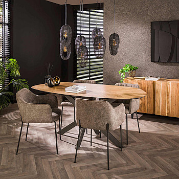 Jedálenský stôl 28-85 Ovál 180x95cm Teak dyha