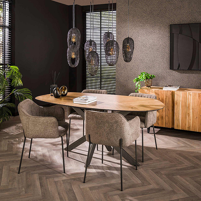 Jedálenský stôl 28-85 Ovál 180x95cm Teak dyha