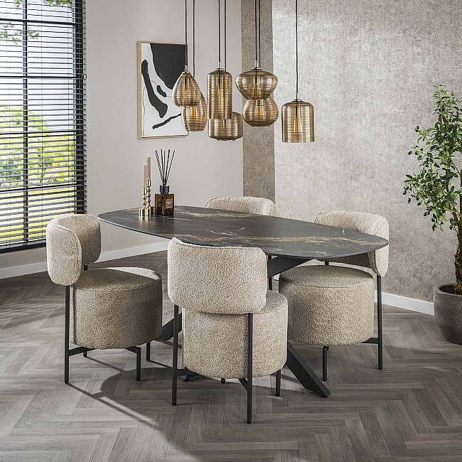 Jedálenský stôl 45-60 180x90cm Ceramik Fossil Black Jedálenský stôl 45-60 180x90cm Ceramik Fossil Black