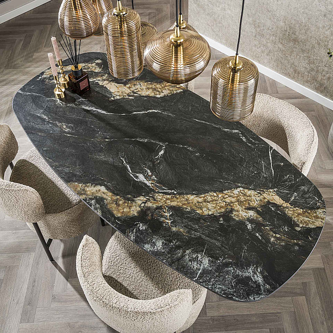 Jedálenský stôl 45-60 180x90cm Ceramik Fossil Black Jedálenský stôl 45-60 180x90cm Ceramik Fossil Black