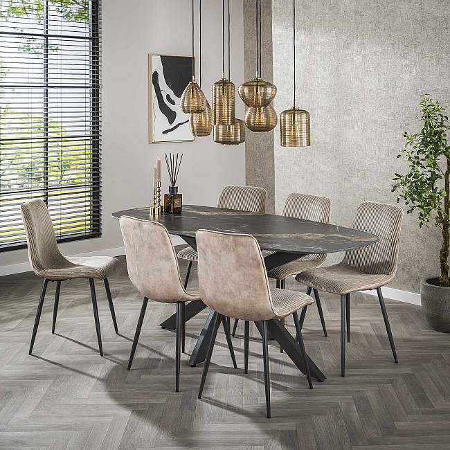 Jedálenský stôl 45-60 180x90cm Ceramik Fossil Black Jedálenský stôl 45-60 180x90cm Ceramik Fossil Black