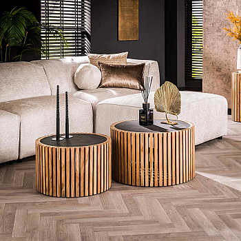 Konferenčný stôl 27-86 Slate Ø68 a Ø55cm 2-set  Konferenčný stôl 27-86 Slate Ø68 a Ø55cm 2-set