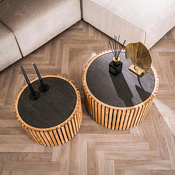 Konferenčný stôl 27-86 Slate Ø68 a Ø55cm 2-set  Konferenčný stôl 27-86 Slate Ø68 a Ø55cm 2-set