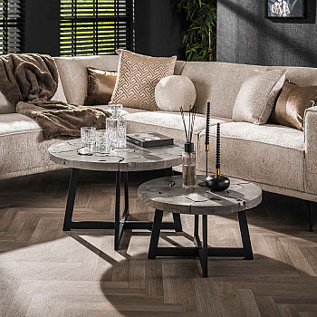 Konferenčný stôl 30-40 Grey 2-set Ø80 a Ø60cm Drevo Teak Konferenčný stôl 30-40 Grey 2-set Ø80 a Ø60cm Drevo Teak