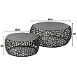 Konferenčný stôl 34-85 Maze Ø75 a Ø55cm 2-set Čierny Nikel