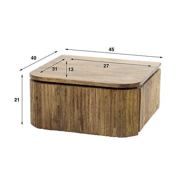 Nočný stolík 23-00 Wave Drevo Mango