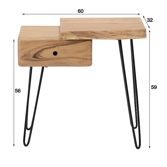 Nočný stolík 25-15 Edge-R Drevo Acacia Nočný stolík 25-15 Edge-R Drevo Acacia