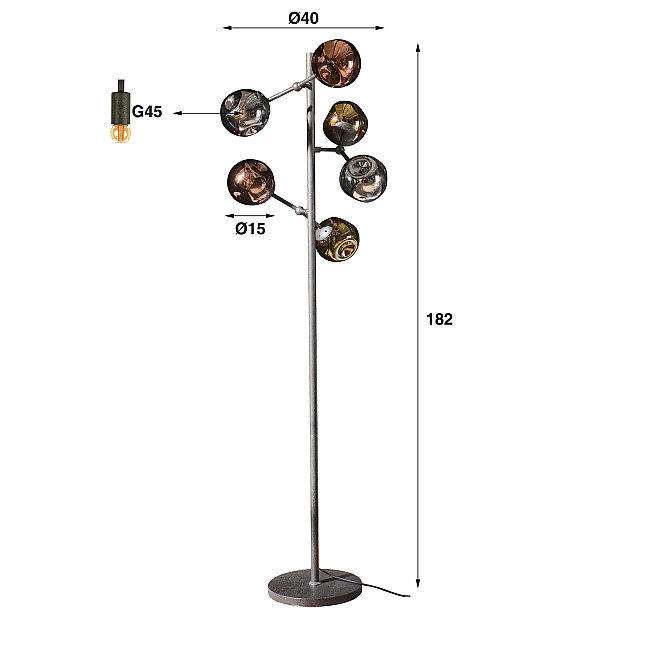 Stojaca lampa 77-77 6L Molecule Mix Glass Stojaca lampa 77-77 6L Molecule Mix Glass