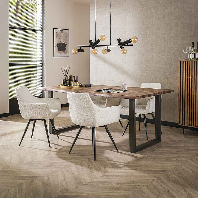 Stolička 45-22 Bouclé Látka Biela