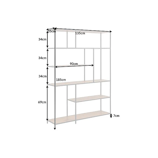 Knižnica/Regál 42026 135cm Slim Line Divoký Dub