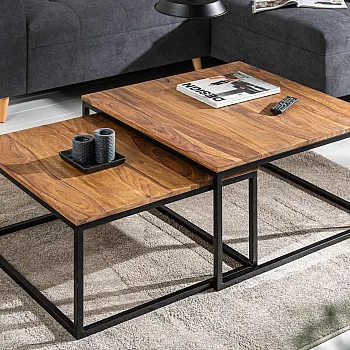 Konferenčný stôl 40001 75x75cm 2-Set Drevo Palisander - PRODUKT JE SKLADOM U NÁS - 1Ks