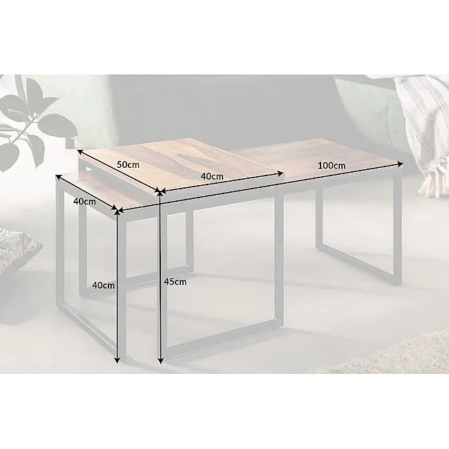 Konferenčný stôl 41069 100x40cm 2-set Drevo Palisander
