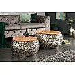Konferenčný stôl 41433 2-Set Aluminium Silver/ Drevo Acacia