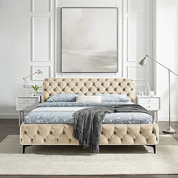 Posteľ 43256 180x200cm Modern Barock Zamat Champagner