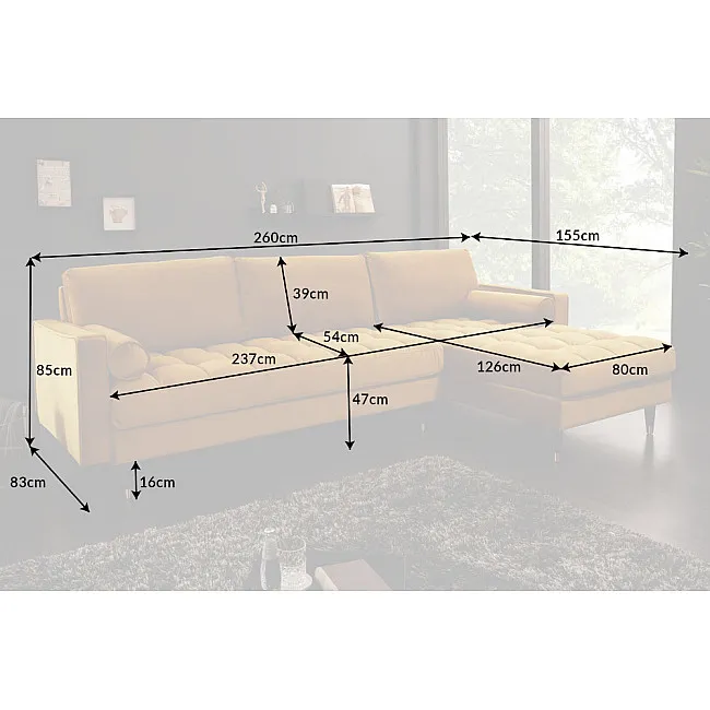 Rohová sedacia súprava 40274 Cozy - Zamat Smaragdovozelená