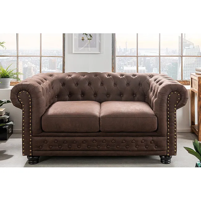 Sedacia súprava 40653 Chesterfield 2-sedenie Vintage Hnedá