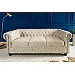 Sedacia súprava 42310 Chesterfield 3-sedenie Zamat Champagner