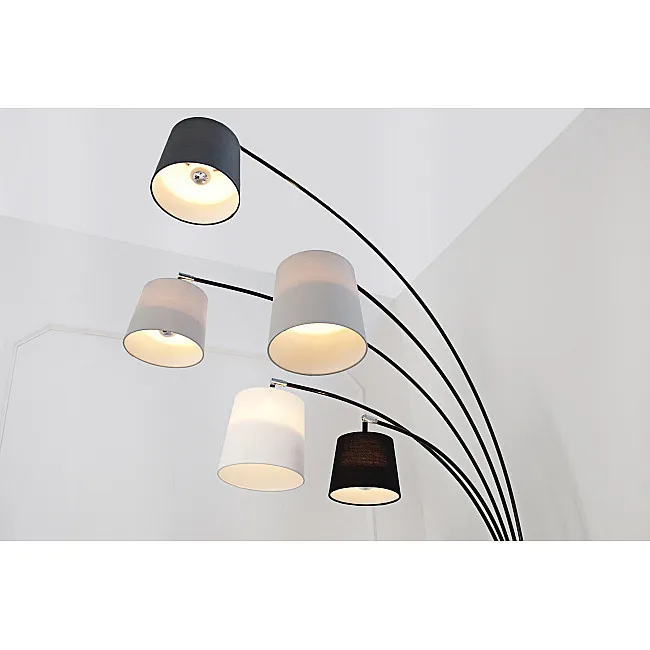 Stojaca lampa 36398 Čierna, šedá, biela