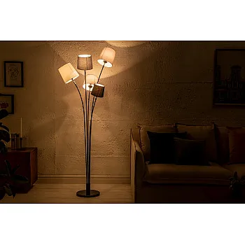 Stojaca lampa 40745 Levels 176cm Čierna, Šedá, Biela