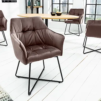 Stolička 42473 Loft Zamat Hnedá