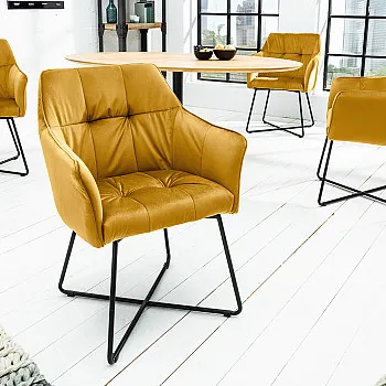 Stolička 42474 Loft Zamat Žltá