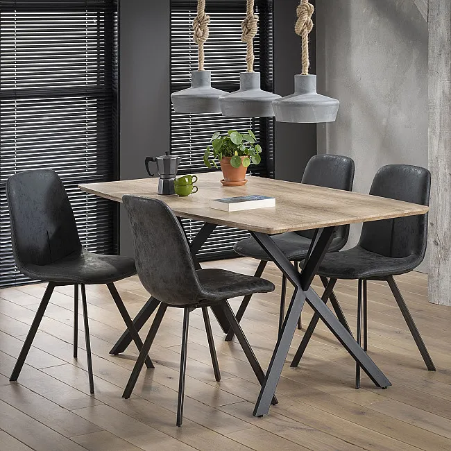 Jedálenský stôl 56-85 160x90cm Bielený dub