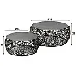 Konferenčný stôl 34-85 Maze Ø75 a Ø55cm 2-set Čierny Nikel